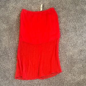 J. Crew Vibrant Red Midi Skirt